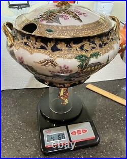 Vintage Large Chinese Export Tureen with Europe Hunting Scene with Underplate