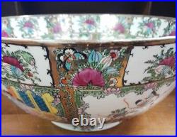 Vintage Large Chinese Gilded Famille Rose Bowl/Punch Bowl 14 X 7