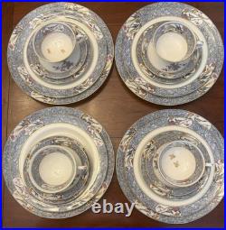 Vintage Lenox Ming Birds China Set 20 Piece 4 Place Settings Black Stamp