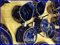 Vintage Limoges American Royal Mazerine China cobalt & gold 78 piece set/svc12