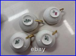 Vintage Limoges France Porcelain Dinnerware Set 36 Pc Rose Garland Gold Trim