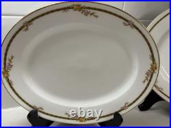 Vintage Limoges France Porcelain Dinnerware Set 36 Pc Rose Garland Gold Trim