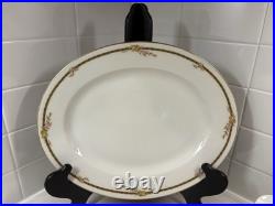 Vintage Limoges France Porcelain Dinnerware Set 36 Pc Rose Garland Gold Trim