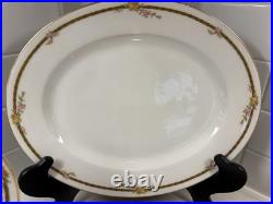Vintage Limoges France Porcelain Dinnerware Set 36 Pc Rose Garland Gold Trim