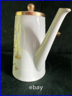 Vintage M Z Austria Art Deco White & Gold Porcelaine Coffee & Chocolate Pot