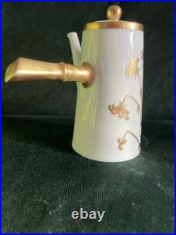 Vintage M Z Austria Art Deco White & Gold Porcelaine Coffee & Chocolate Pot