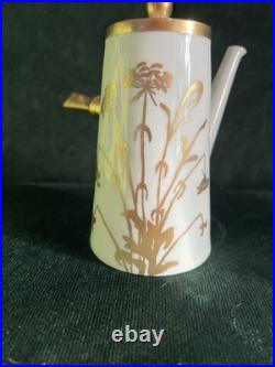 Vintage M Z Austria Art Deco White & Gold Porcelaine Coffee & Chocolate Pot