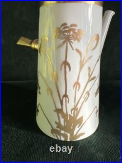 Vintage M Z Austria Art Deco White & Gold Porcelaine Coffee & Chocolate Pot