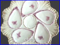 Vintage Majolica German Registrirt Oyster Plate Pink Cream. C1880