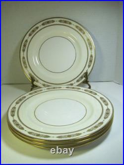 Vintage Minton White Ivory Gold Embossed Porcelain Dinner Plate 10.5 Set Of 4