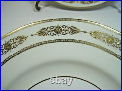 Vintage Minton White Ivory Gold Embossed Porcelain Dinner Plate 10.5 Set Of 4