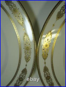 Vintage Minton White Ivory Gold Embossed Porcelain Dinner Plate 10.5 Set Of 4