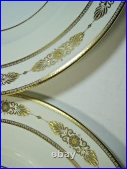 Vintage Minton White Ivory Gold Embossed Porcelain Dinner Plate 10.5 Set Of 4