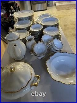 Vintage Mitterteich Bavaria Golden Crest Germany 82-Piece Fine China Set