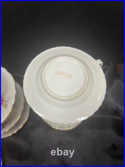 Vintage Moss Rose Porcelain 21 Piece Set Royal Rose From China Gold Trim