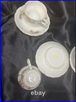 Vintage Moss Rose Porcelain 21 Piece Set Royal Rose From China Gold Trim