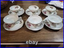 Vintage Moss Rose Porcelain Tea Set Royal Rose From China Gold Trim