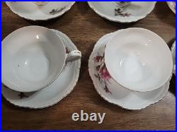Vintage Moss Rose Porcelain Tea Set Royal Rose From China Gold Trim