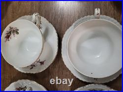 Vintage Moss Rose Porcelain Tea Set Royal Rose From China Gold Trim