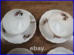 Vintage Moss Rose Porcelain Tea Set Royal Rose From China Gold Trim