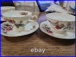 Vintage Moss Rose Porcelain Tea Set Royal Rose From China Gold Trim
