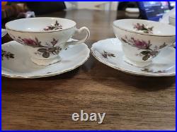 Vintage Moss Rose Porcelain Tea Set Royal Rose From China Gold Trim