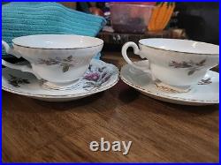 Vintage Moss Rose Porcelain Tea Set Royal Rose From China Gold Trim