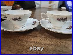 Vintage Moss Rose Porcelain Tea Set Royal Rose From China Gold Trim