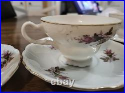 Vintage Moss Rose Porcelain Tea Set Royal Rose From China Gold Trim