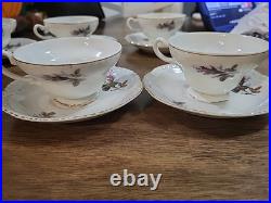 Vintage Moss Rose Porcelain Tea Set Royal Rose From China Gold Trim