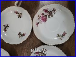 Vintage Moss Rose Porcelain Tea Set Royal Rose From China Gold Trim