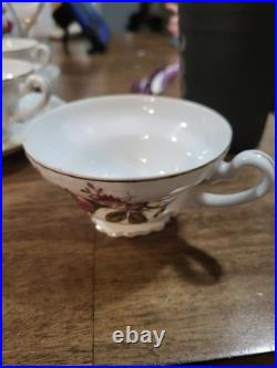 Vintage Moss Rose Porcelain Tea Set Royal Rose From China Gold Trim