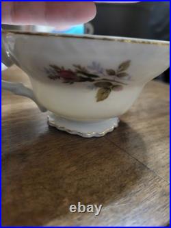 Vintage Moss Rose Porcelain Tea Set Royal Rose From China Gold Trim