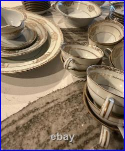 Vintage Noritake Bancroft 5481 38-Piece China Set Gold Trim Japan Amazing Cond