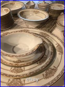 Vintage Noritake Bancroft 5481 38-Piece China Set Gold Trim Japan Amazing Cond