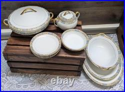 Vintage Noritake China Elegant Porcelain Dinnerware Set with Gold and Floral Trim