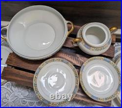 Vintage Noritake China Elegant Porcelain Dinnerware Set with Gold and Floral Trim