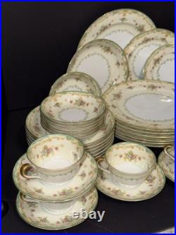 Vintage Noritake Floralia Dinnerware Set 49 Pc Service for 7 Japan 22K Gold 1933