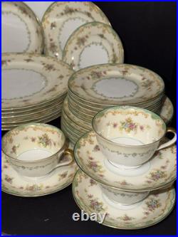 Vintage Noritake Floralia Dinnerware Set 49 Pc Service for 7 Japan 22K Gold 1933