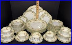 Vintage Noritake Floralia Dinnerware Set 49 Pc Service for 7 Japan 22K Gold 1933