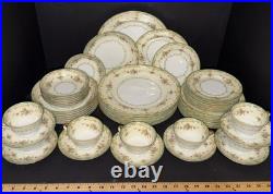 Vintage Noritake Floralia Dinnerware Set 49 Pc Service for 7 Japan 22K Gold 1933