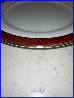 Vintage Noritake Goldmere China Set Mid Century Red, White, Gold- Lot of 79