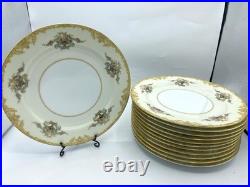 Vintage Noritake Morimura Floral China Lot of 53 Pieces Japan, Gold Rim Plates