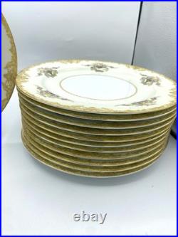 Vintage Noritake Morimura Floral China Lot of 53 Pieces Japan, Gold Rim Plates