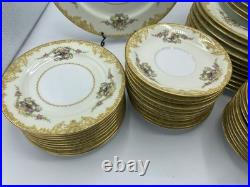 Vintage Noritake Morimura Floral China Lot of 53 Pieces Japan, Gold Rim Plates