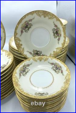 Vintage Noritake Morimura Floral China Lot of 53 Pieces Japan, Gold Rim Plates