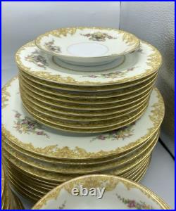 Vintage Noritake Morimura Floral China Lot of 53 Pieces Japan, Gold Rim Plates