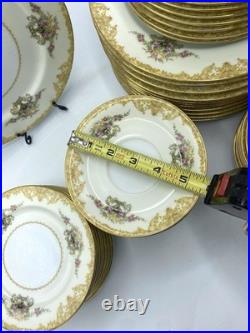 Vintage Noritake Morimura Floral China Lot of 53 Pieces Japan, Gold Rim Plates