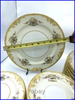 Vintage Noritake Morimura Floral China Lot of 53 Pieces Japan, Gold Rim Plates