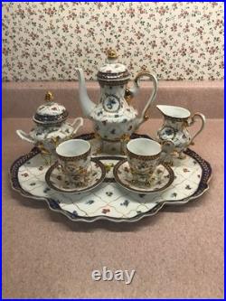 Vintage Noritake Sevre Decor Ornate Tea Set Prussian Rococo Style Gold Trim
